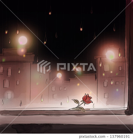玫瑰與電影般的暗紅色夜晚 玫瑰與電影般的暗紅色夜晚 137960191
