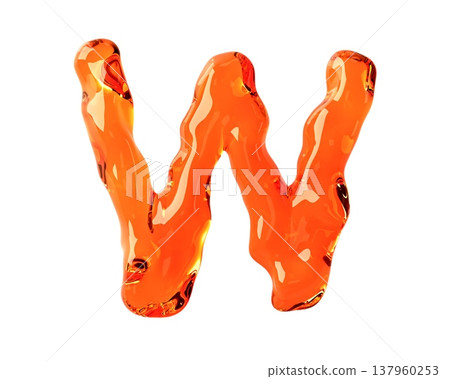Letters made of orange amber like material Letters made of orange amber like material 137960253