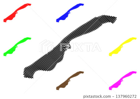 Vlieland island (Kingdom of Netherlands, West Frisian Islands) map vector illustration, scribble sketch Vlieland map Vlieland island (Kingdom of Netherlands, West Frisian Islands) map vector illustration, scribble sketch Vlieland map 137960272
