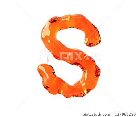 Letters made of orange amber like material Letters made of orange amber like material 137960280