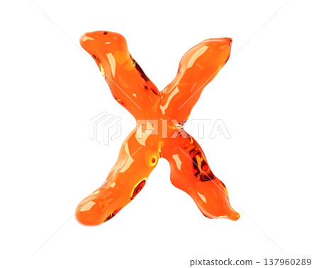 Letters made of orange amber like material Letters made of orange amber like material 137960289