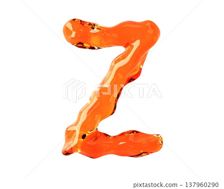 Letters made of orange amber like material 137960290