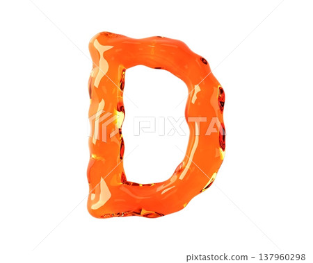 Letters made of orange amber like material Letters made of orange amber like material 137960298