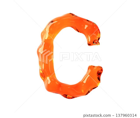 Letters made of orange amber like material Letters made of orange amber like material 137960314