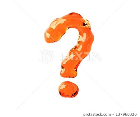 Symbol made of orange amber like material 137960320