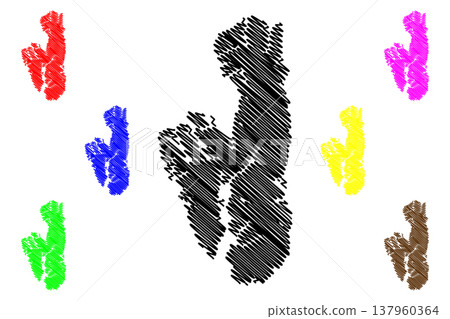 Wellington island ( Republic of Chile, South and Latin America) map vector illustration, scribble sketch Isla Wellington map Wellington island ( Republic of Chile, South and Latin America) map vector illustration, scribble sketch Isla Wellington map 137960364