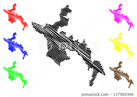 Westray island (United Kingdom of Great Britain and Northern Ireland, Scotland, Orkney Islands) map vector illustration, scribble sketch Isle of Westray map 137960366