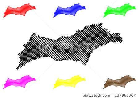 Wetar island (Republic of Indonesia, South East Asia, Barat Daya Islands) map vector illustration, scribble sketch Wetar map Wetar island (Republic of Indonesia, South East Asia, Barat Daya Islands) map vector illustration, scribble sketch Wetar map 137960367