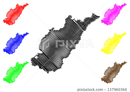 Whalsay island (United Kingdom of Great Britain and Northern Ireland, Scotland) map vector illustration, scribble sketch Isle of Whale map 137960368