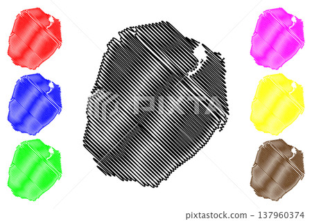 Xiamen island (People's Republic of China, PRC) map vector illustration, scribble sketch Amoy map Xiamen island (People's Republic of China, PRC) map vector illustration, scribble sketch Amoy map 137960374