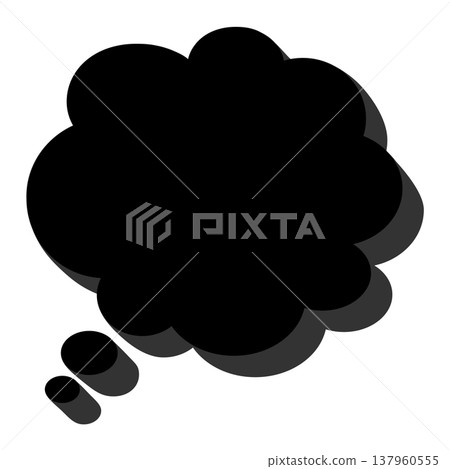 A three-dimensional black cloud-shaped thought bubble A three-dimensional black cloud-shaped thought bubble 137960555