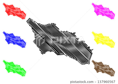 Zhongshan island (People's Republic of China, PRC) map vector illustration, scribble sketch Macau or Xiangshan Island map Zhongshan island (People's Republic of China, PRC) map vector illustration, scribble sketch Macau or Xiangshan Island map 137960567