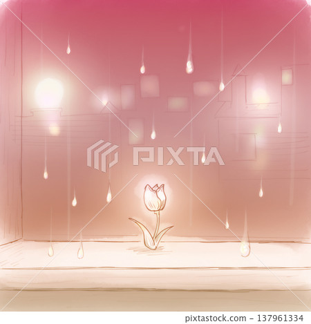 Pink rain and tulips 137961334