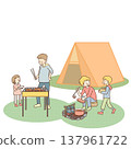 Illustration of a family camping 137961722