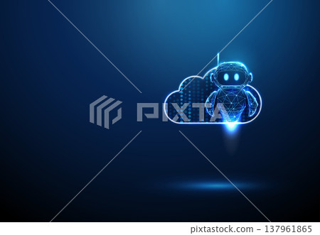 3d data cloud with dots inside and robot AI-powered cloud computing,virtual assistant integration, automated workflows, smart data management, machine learning systems concept. 3d data cloud with dots inside and robot AI-powered cloud computing,virtual assistant integration, automated workflows, smart data management, machine learning systems concept. 137961865