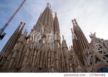 Sagrada Familia shining against the blue sky Sagrada Familia shining against the blue sky 137962466