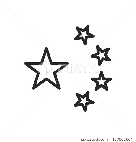 China Flag Icon. Five Star Flag of China National Emblem. Minimalistic Linear Symbol of China 137962664