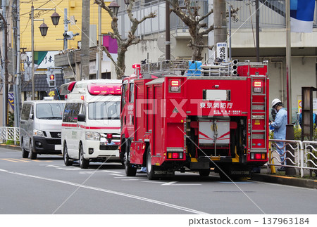 Ambulance and fire trucks Ambulance and fire trucks 137963184