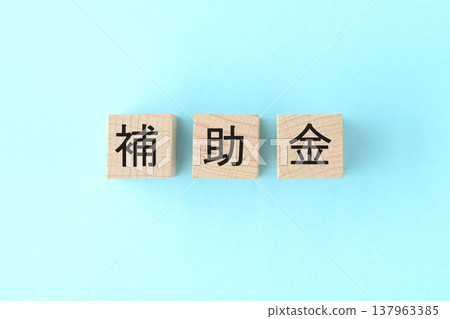 寫有「補助」字樣的木塊 137963385