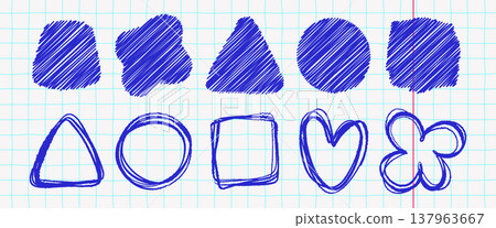 Chaotic pen scribble set with rough brush scratches and playful doodle shapes. Expressive messy strokes create dynamic abstract textures for bold modern layouts. Chaotic pen scribble set with rough brush scratches and playful doodle shapes. Expressive messy strokes create dynamic abstract textures for bold modern layouts. 137963667