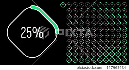 Set of rectangle percentage diagrams meters from 0 to 100 ready-to-use for web design, user interface (UI) or infographic - indicator with green Set of rectangle percentage diagrams meters from 0 to 100 ready-to-use for web design, user interface (UI) or infographic - indicator with green 137963684