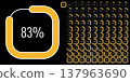 Set of rectangle percentage diagrams meters from 0 to 100 ready-to-use for web design, user interface (UI) or infographic - indicator with yellow 137963690