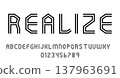 Set of alphabets font letters and numbers modern abstract design with lines vector illustration 137963691