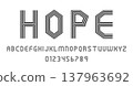 Set of alphabets font letters and numbers modern abstract design with lines vector illustration 137963692