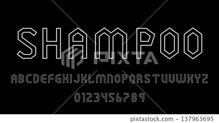 Set of alphabets font letters and numbers modern abstract outline design vector illustration 137963695