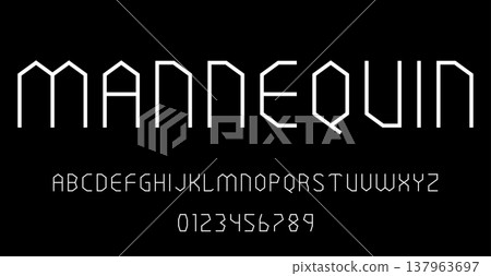 Set of alphabets font letters and numbers modern abstract light weight thin design vector illustration 137963697