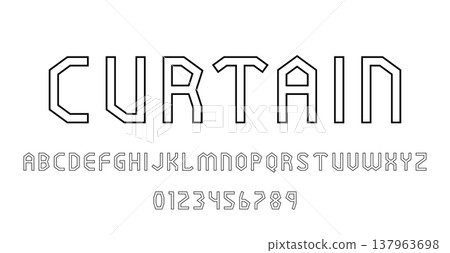 Set of alphabets font letters and numbers modern abstract outline design vector illustration Set of alphabets font letters and numbers modern abstract outline design vector illustration 137963698