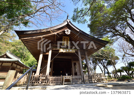 位於志賀島福岡市東區的志海神社，從這裡可以眺望海中道的美景。 137963871