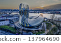 FRANCE, GIRONDE, BORDEAUX, AERIAL VIEW OF THE CITE DU VIN DESIGNED BY THE ARCHITECTS OF THE XTU 137964690