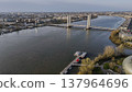 FRANCE, GIRONDE, BORDEAUX, AERIAL VIEW OF THE CHABAN-DELMAS LIFT BRIDGE OVER THE GARONNE RIVER IN 137964696
