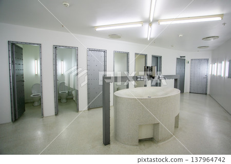 Modern toilet space and washbasin facilities 137964742