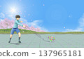 A boy is performing acrobatic spinning top tricks in a park (background image for adding text). A boy is performing acrobatic spinning top tricks in a park (background image for adding text). 137965181