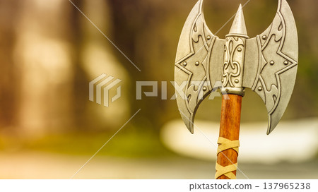 Viking accessory on nature, Norway 137965238