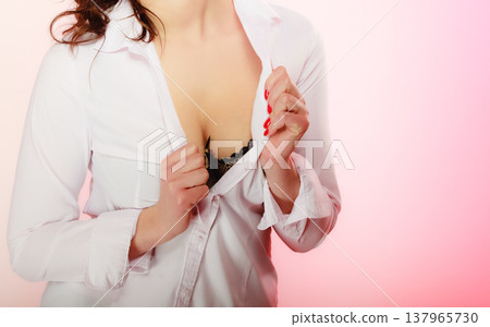 Beautiful breast girls in black bra 137965730