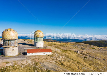Aerial view. Serra da Estrela in Portugal. Torre peak. Aerial view. Serra da Estrela in Portugal. Torre peak. 137965745