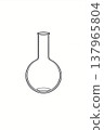 圓形燒瓶的簡筆畫插圖；可用於科學實驗和教學材料（由人工智慧產生） 137965804