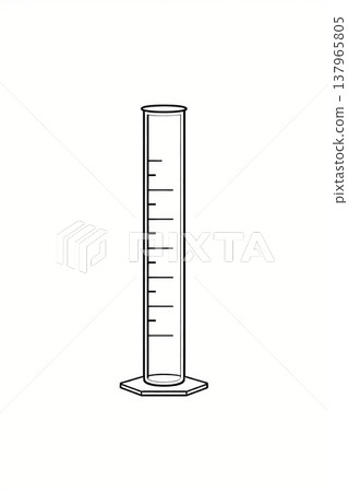 量筒的簡筆畫示意圖；可用於科學實驗和教學材料（由人工智慧產生） 137965805