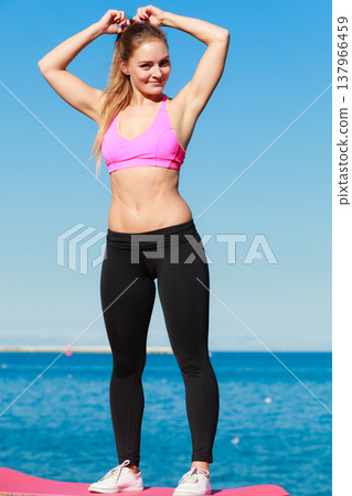 Attractive sporty girl outdoor Attractive sporty girl outdoor 137966459