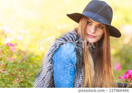 Pretty girl in park Pretty girl in park 137966466