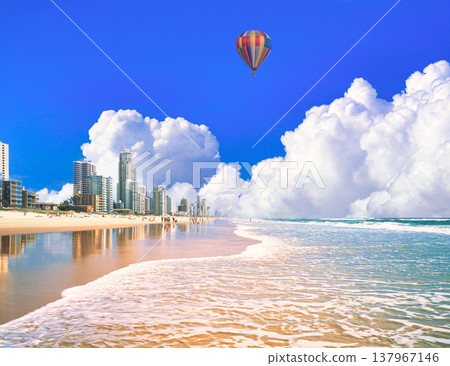The spectacular view of Surfers Paradise Beach The spectacular view of Surfers Paradise Beach 137967146