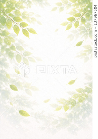 嫩葉/鮮綠系列：僅用葉片陰影創建的極簡背景 137967504