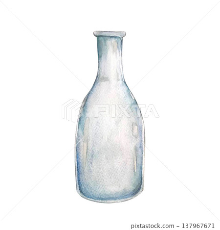 bottle watercolor illustration 137967671