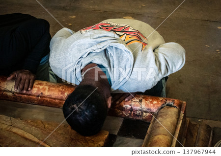 Orthodox priest standing in the Church of the Holy Sepulchre in Jerusalem. 137967944