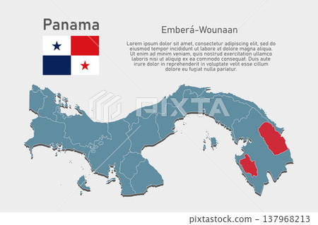 Vector map of Panama - Embera-Wounaan Region 137968213