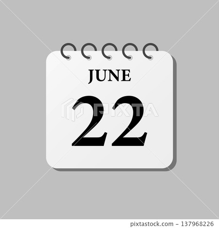 Icon page calendar day - 22 June Icon page calendar day - 22 June 137968226