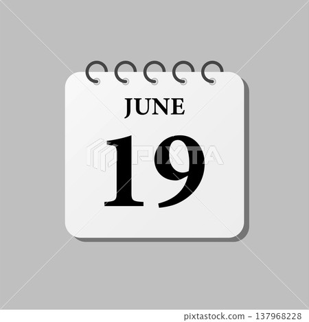 Icon page calendar day - 19 June 137968228
